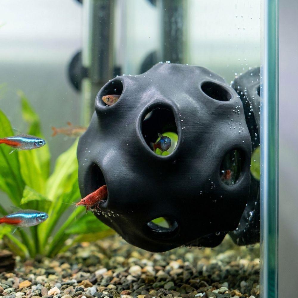 3D Printed Shrimp Hiding Shelter Porous Aquarium Tunnel Hide Betta Fish Enrichment