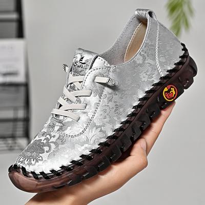 Модные кроссовки с принтом, женские, повседневные, из кожи ручной работы, женские туфли, дизайнерские, на платформе, дышащие, на плоской подошве, для вождения, большие размеры