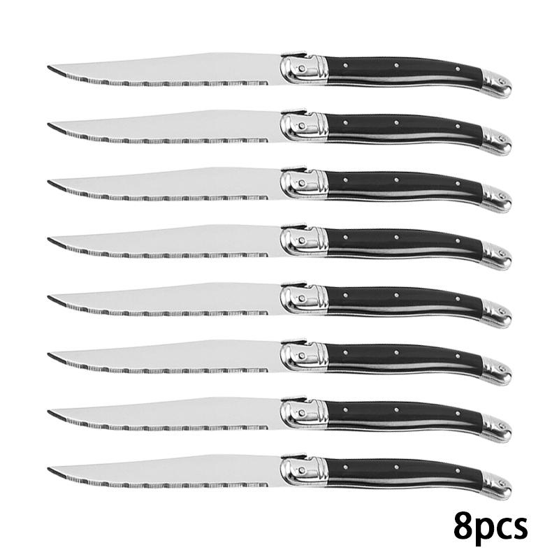 Нож для стейка Laguiole Черный Столовая посуда Обеденные ножи 4-10 шт. 9'' Для ks Пищевая нержавеющая сталь Столовая посуда Ресторан Бар Кухонные помещения Столовая посуда