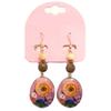 [R4290] - Artisanal Earrings 'Mistinguette' Purple Multicolor - 50x20 Mm