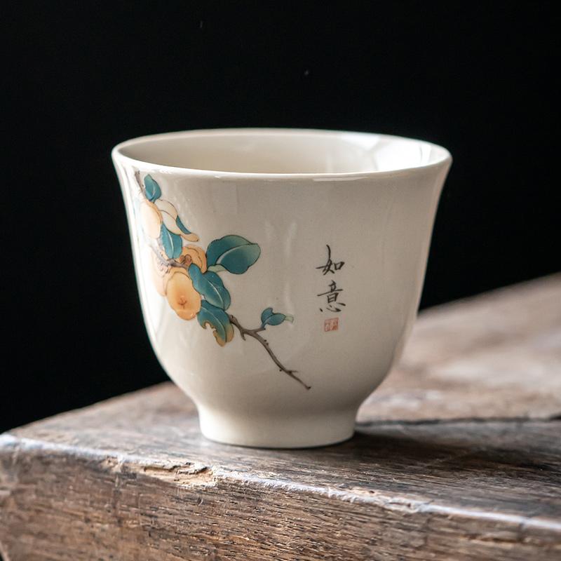 1 шт. Ретро-чашка для чая ручной работы, расписанная вручную, дорожная керамическая чаша для чая, китайский фарфоровый чайный сервиз Pu'er Tie Guanyin Master Teacup