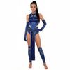 Костюм Китаны из Mortal Kombat синий облегающий костюм хэллоуин комиксы косплей костюм