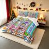 Alphabet Posters Colorful ABC Bedding set (1 duvet cover, 2 pillowcases, duvet not included), A-Z Cartoon Learning Chart Art