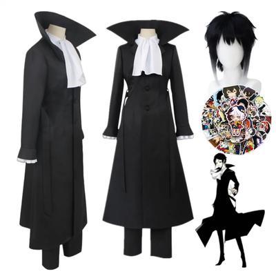 Аниме Bungo Stray Dogs Akutagawa Ryunosuke Косплей Костюм Хэллоуин Рождественская вечеринка Одежда Парик Набор