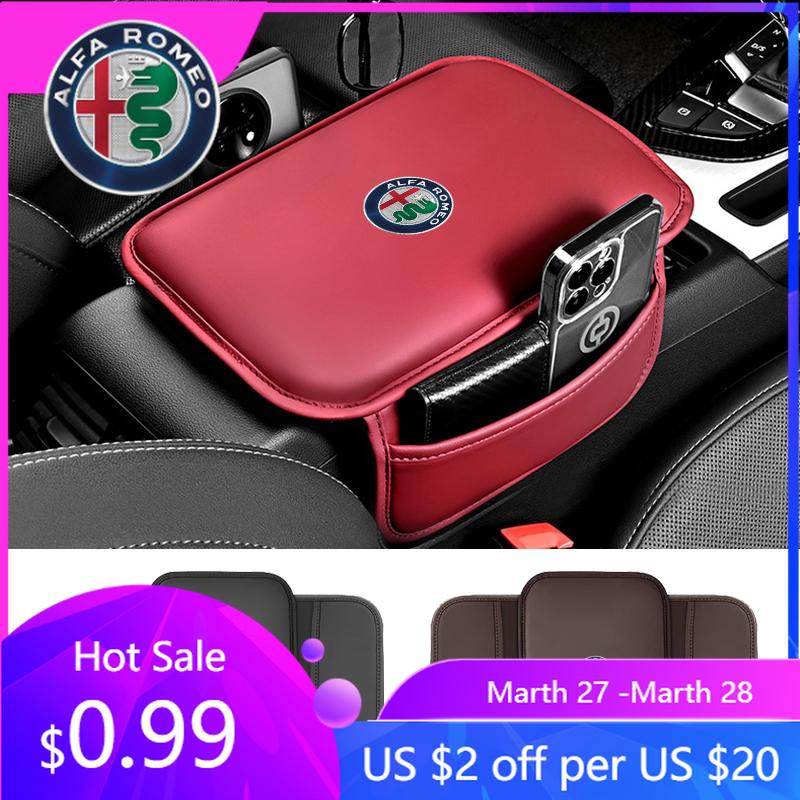 Для автомобиля Alfa Romeo Коробка-подлокотник Коврик Подушка Сумка для хранения Для Alfa Romeo 159 147 156 166 Giulietta Giulia Mito Stelvio Brera Spider