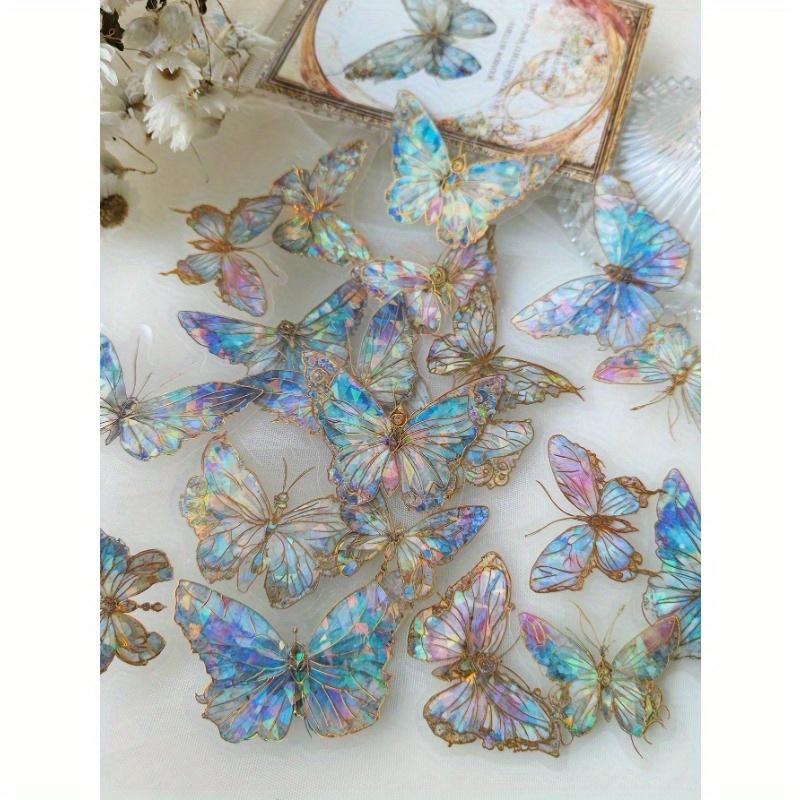 1pack(20шт) Переливающиеся наклейки в форме бабочек для DIY скрапбукинга, украшения журналов