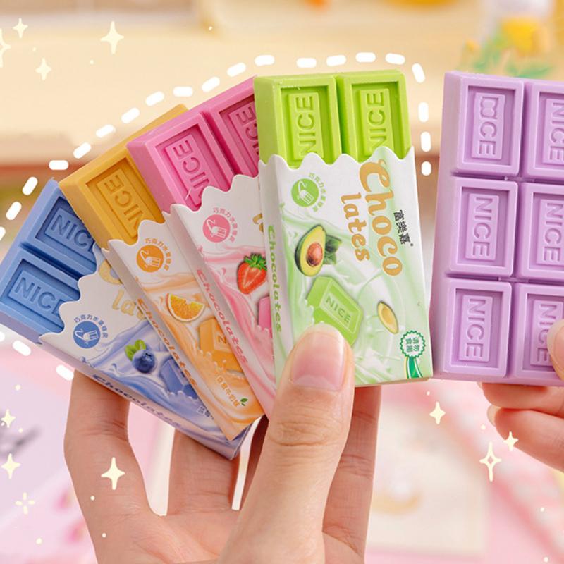 Мультяшный шоколадный дизайн ластик кавайный большой ластик студенческий рисунок карандаш ластик канцелярские принадлежности для школы канцелярские принадлежности