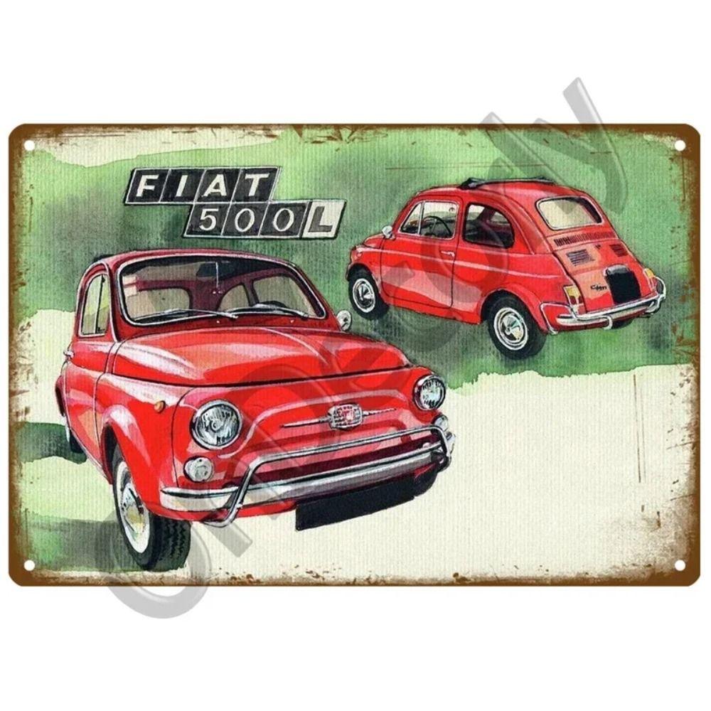 Металлическая вывеска для гаража FIAT, Настенный декор с логотипом автобренда 20x30см
