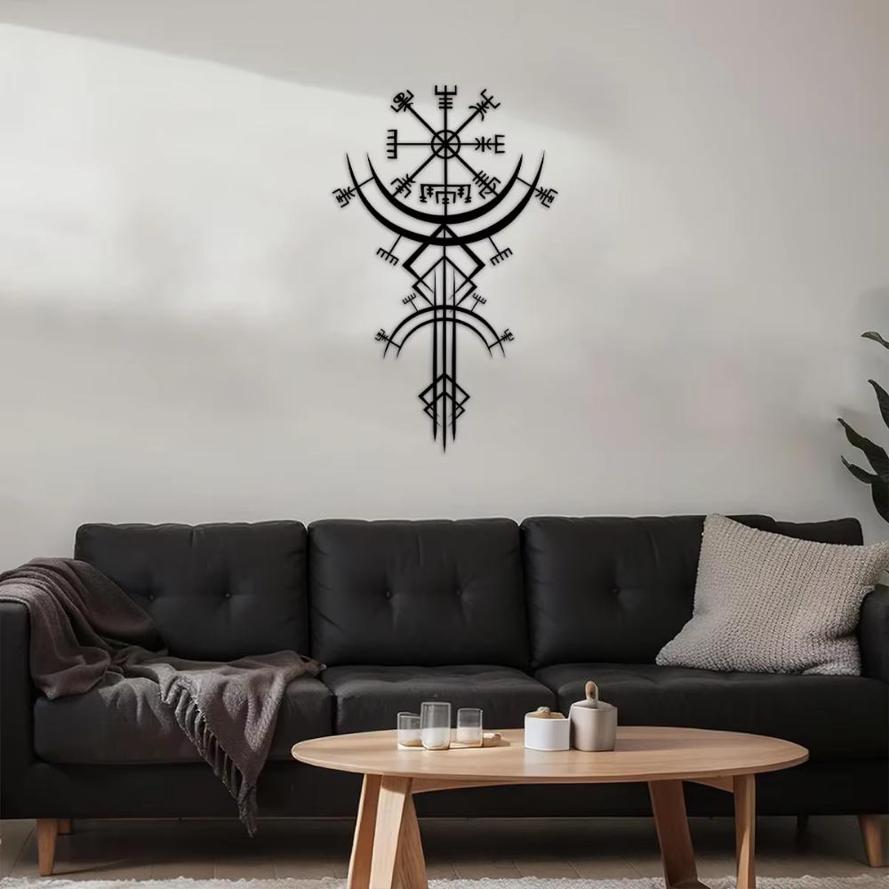 One Piece Viking Metal Decor Rune Wall Decor Norse Mythology Art Metal Wall Decor Metal Wall Hanging Gift 16,1 дюймов/40,9 см