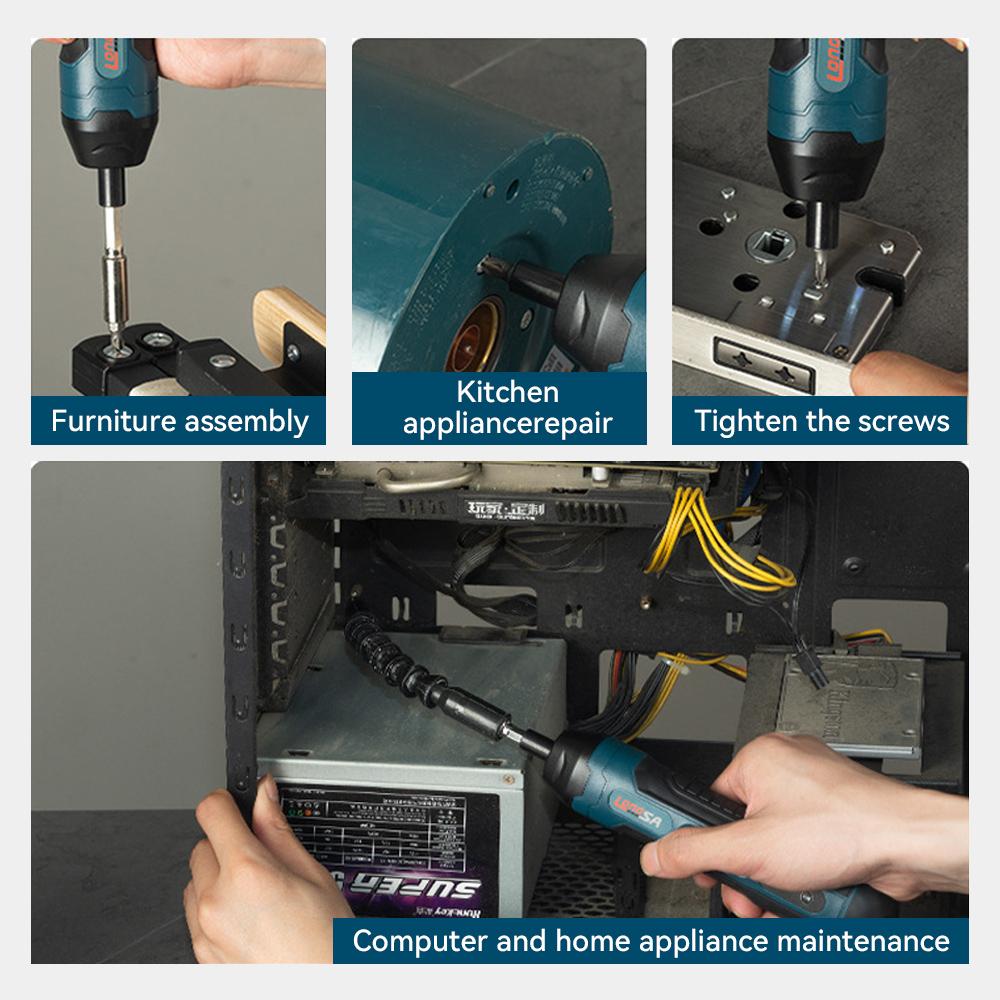 Набор электрических отверток 3,6 В, перезаряжаемый через USB, 1300 мАч, регулируемая мощность, многофункциональный, разборка, крутящий момент, набор ремонтных инструментов