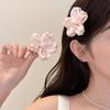 Новая Мода Сатиновые Розовые Цветы Зажимы для Волос Корейские Имитация Жемчуга Боковые Заколки Шпильки Для Женщин Милые Аксессуары для Волос