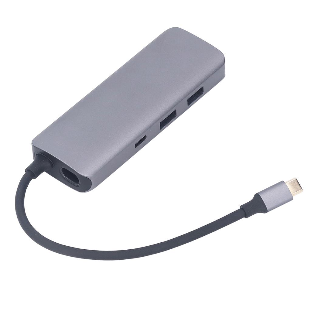 Type C Docking Station Aluminium Alloy USB 3.0 RJ45 Multi Port Docking Station for Windows 6 In 1