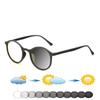 Round Style Handcrafted Frame One-piece Nose Pads Fashion Photochromic Reading Glasses +0.75 To +4