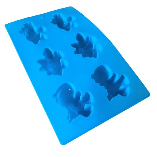 Форма для шоколада «Динозавр», 6-гнездная силиконовая форма для льда с антипригарным покрытием, гибкие формы для желейного льда, высоко-низкотемпературные формы для чизкейка и пудинга