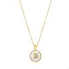 Collier Luxenter En Nacre Blanche Finie En or Jaune 18K - Alphabet B
