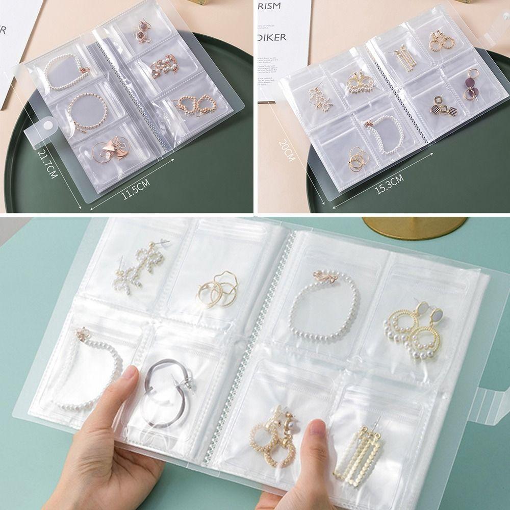 Transparent Jewelry Organizer Booklet Portable Dustproof Album Necklace Bracelet Ring Book Holder