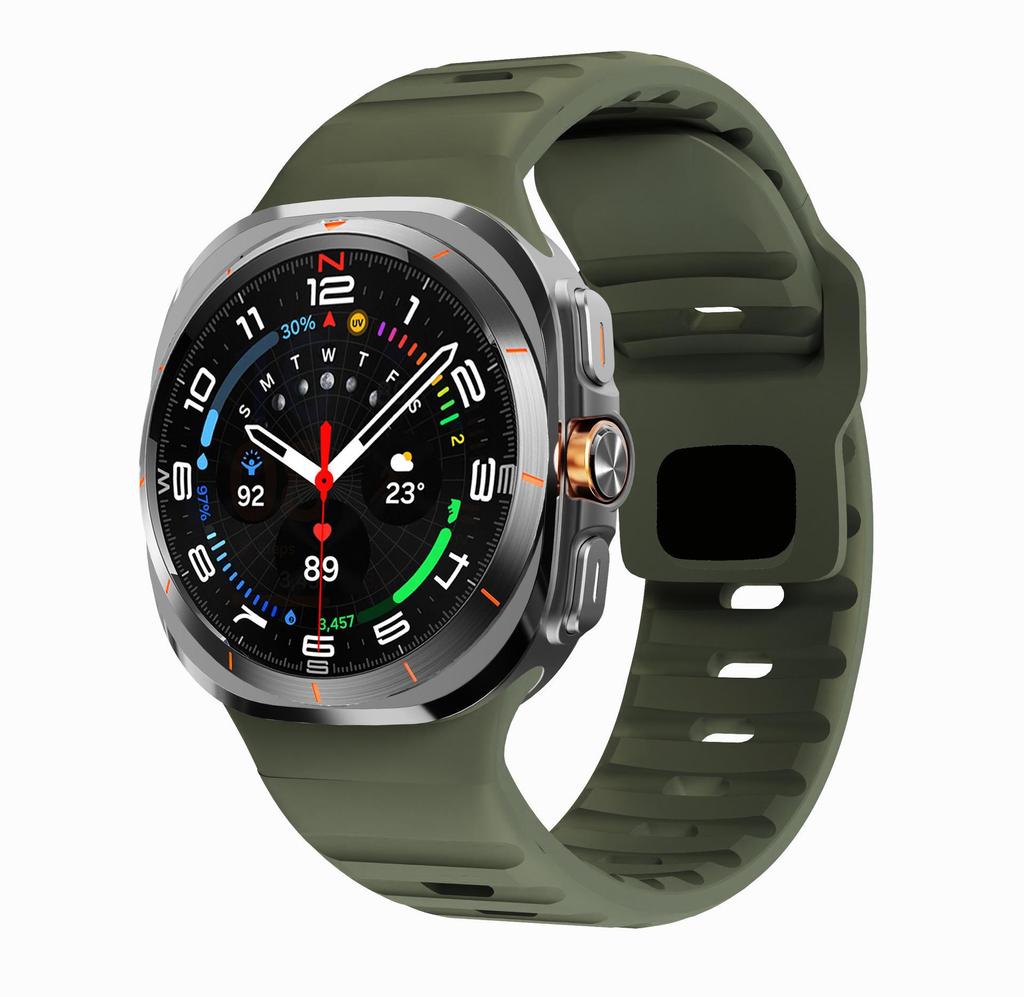 Совместимый силиконовый спортивный ремешок с обратной пряжкой для Samsung Galaxy Watch7 Ultra 47 мм