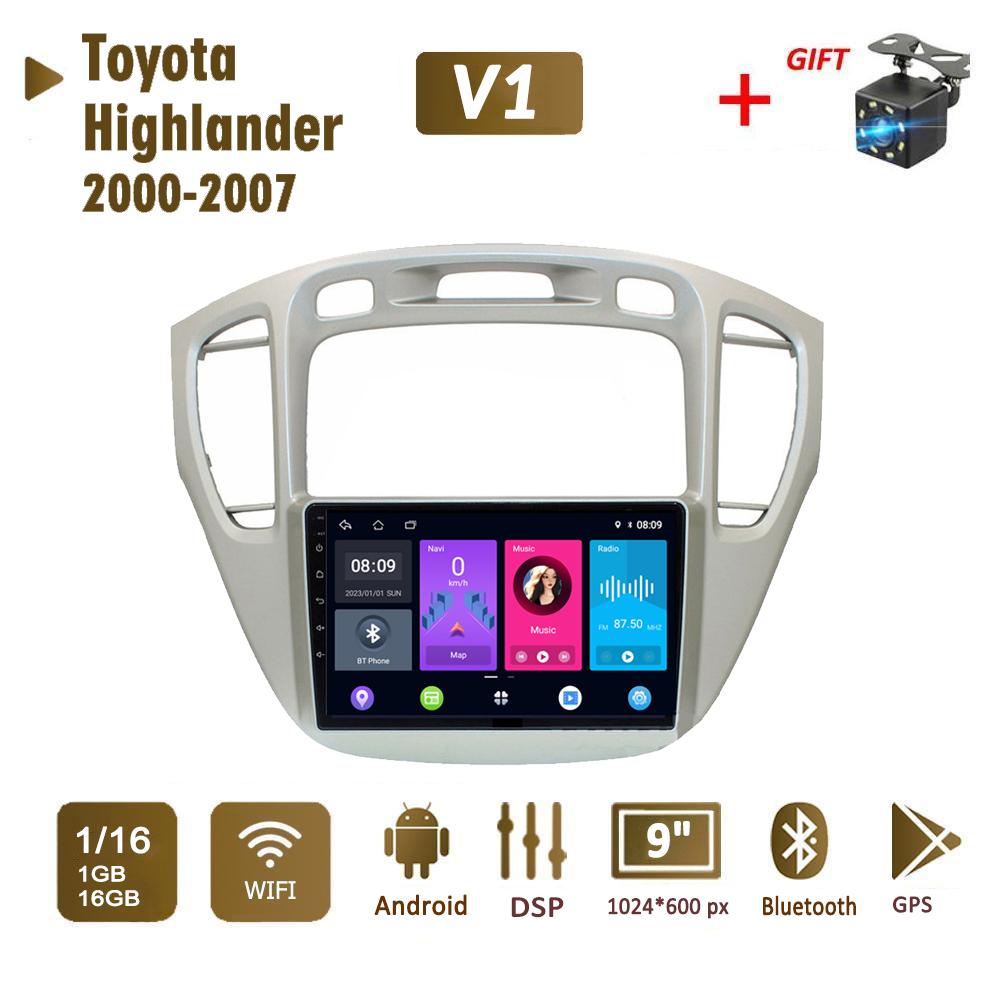 Автомобильное радио 2Din Android для Toyota Highlander 2000-2007, мультимедийное головное устройство Carplay, Wi-Fi, стереонавигация, 2 + 32 ГБ