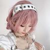 Y2K Punk Rivet Headband Hollow Out Leather Buckle Hairband Subculture Steampunk Hair Hoop Women