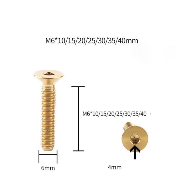 M6 x 10/15/20/25/30/35 Винт из титанового сплава с потайной головкой TC4/GR5 Верхние крепежные винты штока гарнитуры