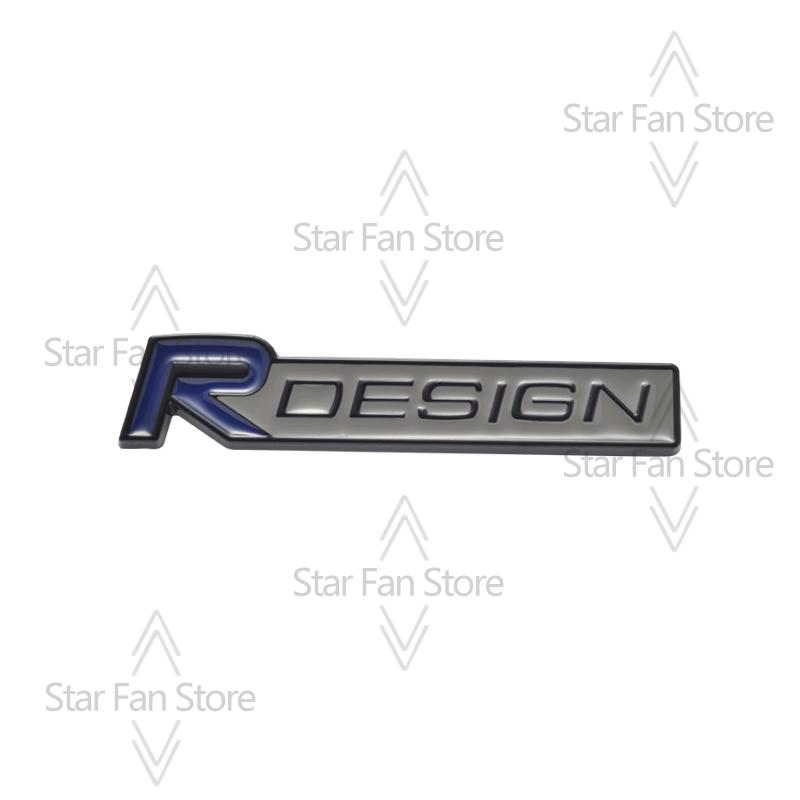 Metal R Design Grille Badge 3D Stickers Car Trunk Body Emblem Decal Car Styling For Volvo S40 S60 S80 V60 XC40 XC60 XC90 V40 AWD