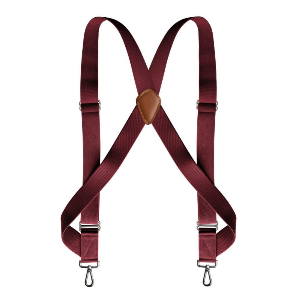 Retro Leather Suspenders Metal Clip Suspender Clip Simple Suspenders for Men Gift