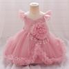 New One-Year-Old Girl's Princess Dress with Flutter Sleeves for Banquet and Festival