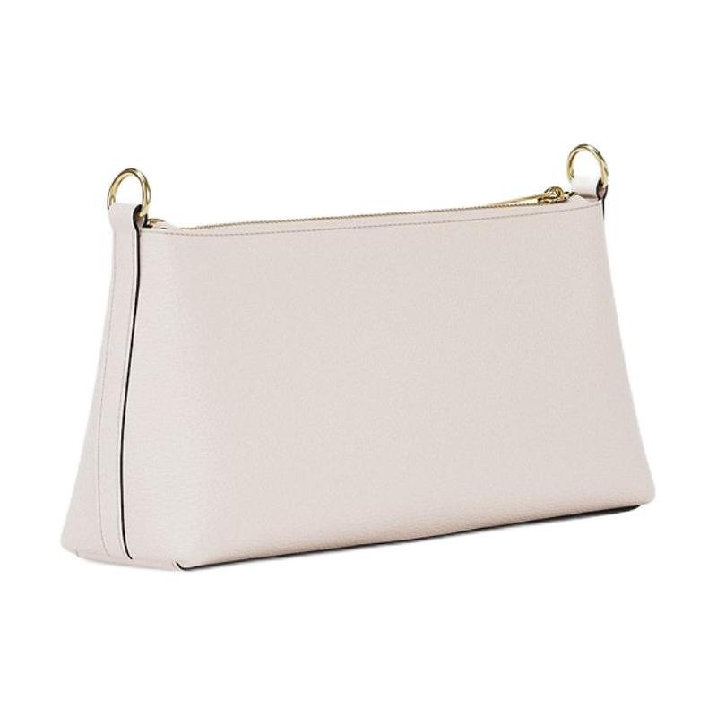 MICHAEL KORS Carson Letter Logo Charm Calfskin Crossbody Shoulder Bag Small Women's Beige