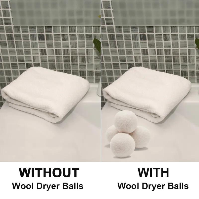 1/3/6Pcs Wool Dryer Balls Reusable Natural Fabric Softener Laundry Washing Machine Accessories Home  4/5/6cm Fleece Dryer Balls