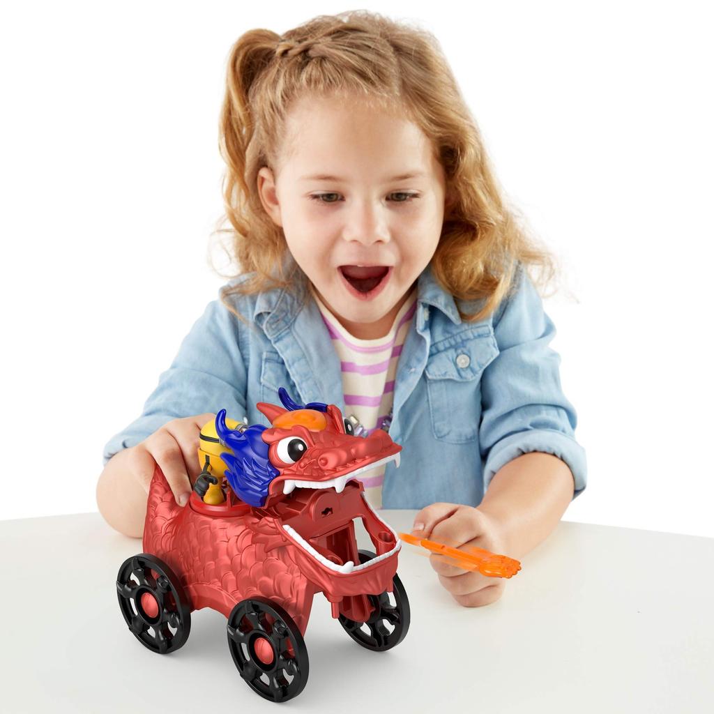 Игровой набор Fisher-Price Миньоны [Набор 'Дракон и Ракета на Велосипеде'] [Набор из 2-х штук в коробке] GMP36 Серый и Красный