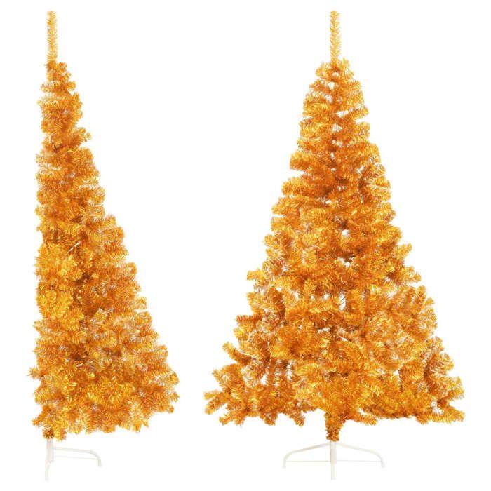 VidaXL Demi Artificial Christmas Tree with Golden Stand 240 Cm PET 344694