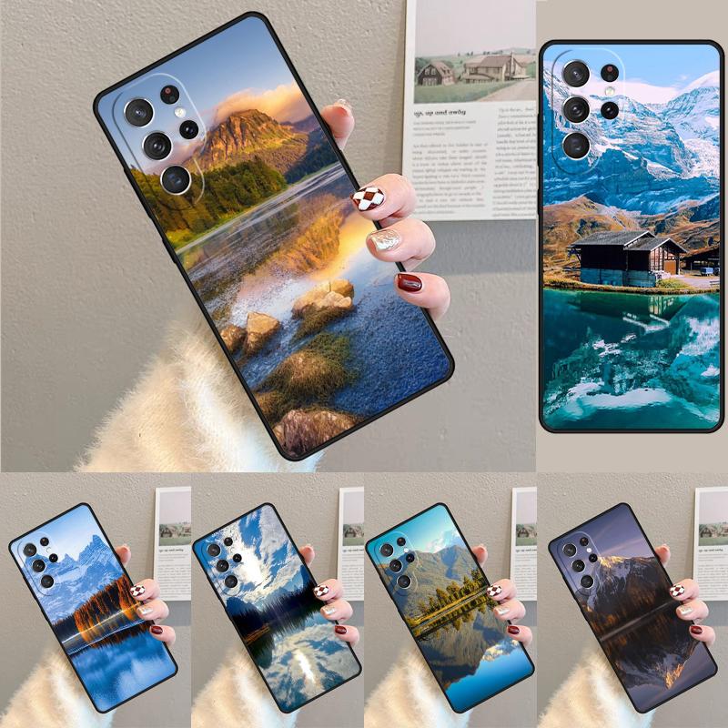 Силиконовый чехол для телефона Samsung Galaxy note 10 pro S26 S25 S24 S23 S22 S21 Plus Ultra с изображением отражения горы в озере Capa Cover