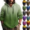 Printed Men's Cotton And Linen Shirt Hooded Long-sleeved Hooded Spring And Summer Casual Daily Wear