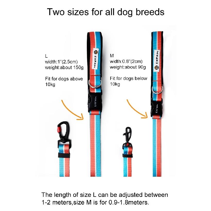 Hands Free Dog Leash Crossbody Adjustable Waist Belt Nylon Pet Traction Rope Running Jogging for Puppy Small Medium Large Dogs