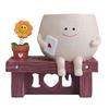 Sunflower Smiling Face Planter Pot Resin Cartoon Head Flowerpot Indoor Outdoor Cactus Succulent Plants Container