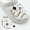 12 шт. подвеска для обуви Crocs DIY металлическая цепочка жемчужные стразы украшения для обуви пряжка для Croc подвески отверстия обувь аксессуары
