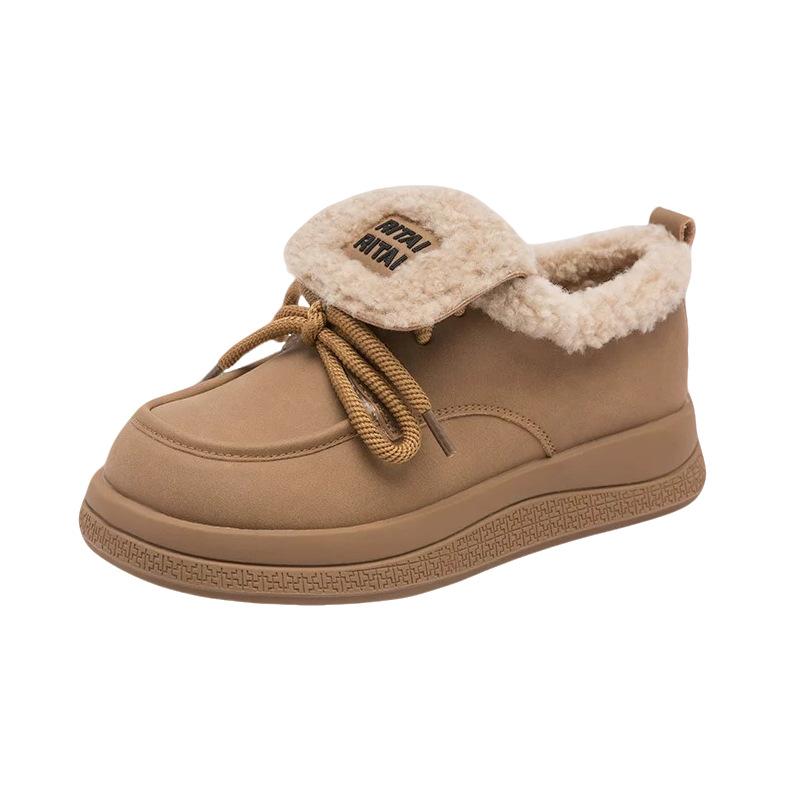 Женские осенне-зимние новые теплые дофаминовые бархатные студенческие повседневные кеды на платформе