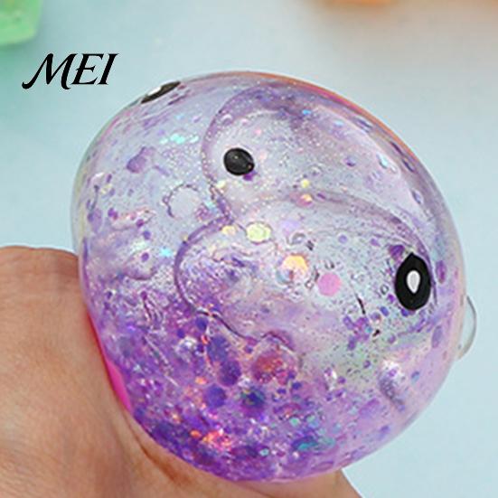 Pinch And Decompress Toy Slow Rebound Toy, Soft Silicone Stress Relief Squeeze Odorless Pink Flexible Heart Bear with Aurora Glitter, Portable