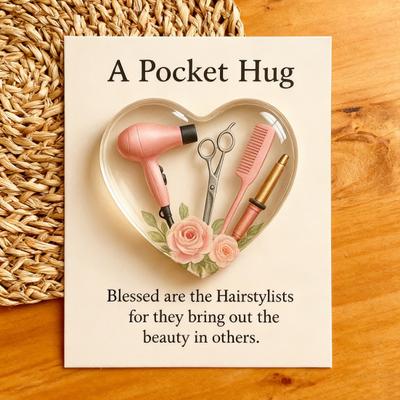 Карманный жетон-обнимашка для парикмахеров Акриловый сувенир в форме сердца с подарками для выражения признательности стилисту Мини-парикмахерские инструменты