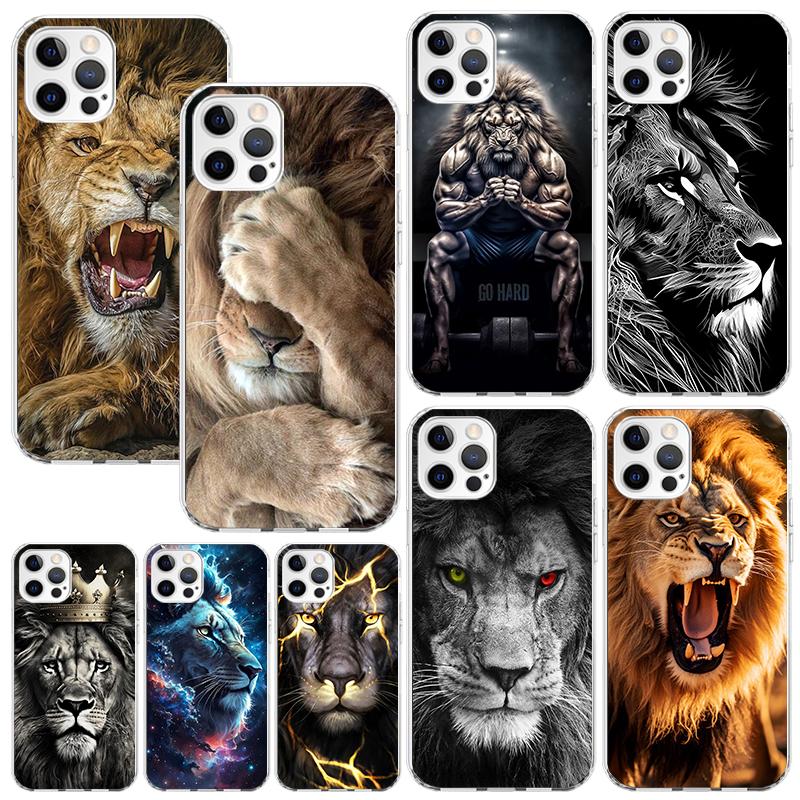 Lion Alpha Male Cub King Phone Case For Iphone 17 Air 16 15 Plus 16E 14 Pro Max 13 Mini 12 11 7 8 SE Fundas Soft Back Cover 17 A
