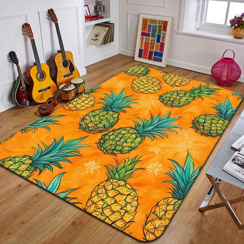 P-Pineapple Printed Carpet Fashion Yoga Mat Non-Slip Carpet Bedroom Decoration Outdoor Carpet Bedroom Birthday Gift