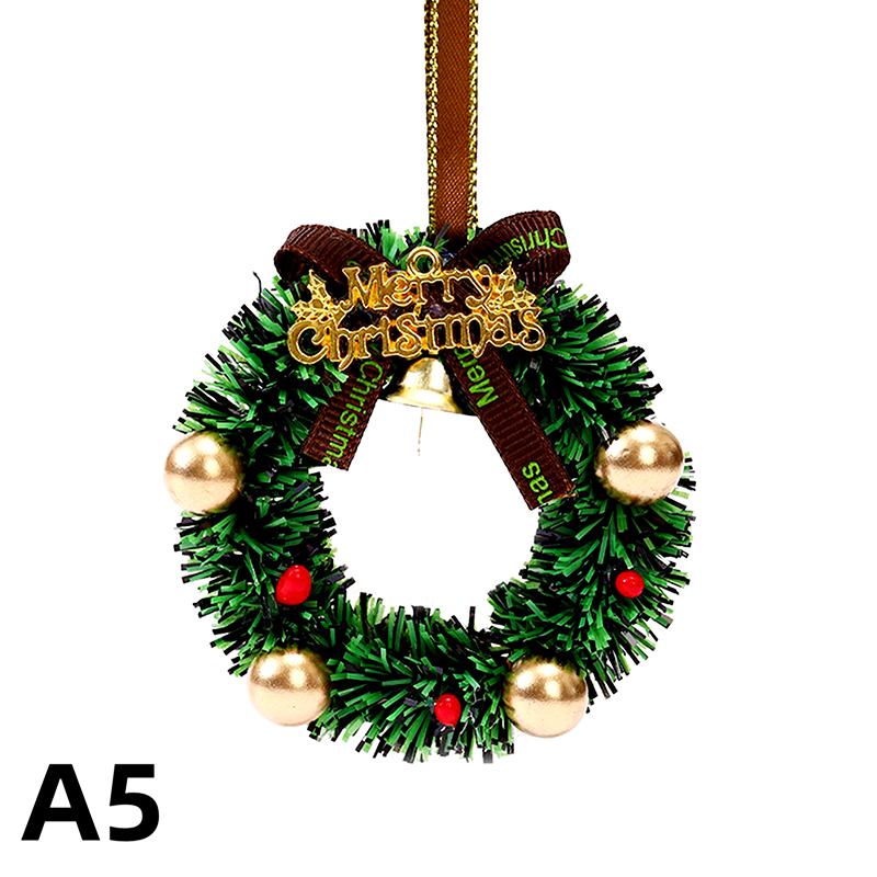 Merry Christmas Wreath Pendant With Bell Car Door Hanging Decoration Xmas Party Christmas Tree Decor Accessories