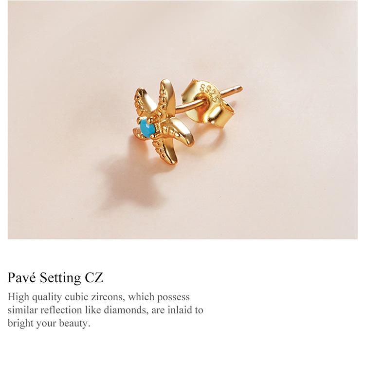 Женские серьги-гвоздики BAMOER из стерлингового серебра 925 пробы с загадочной испанской морской звездой