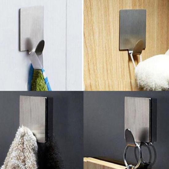 6шт липкий клейкий бесшовный настенный крючок из нержавеющей стали вешалка для одежды для полотенец