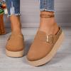Fashion Retro Fashion Women Shoes Thick-Soled Solid Color Slingback Shoes Soft Soled Home Shoes Suede Clogs Sandals Spring and Autumn