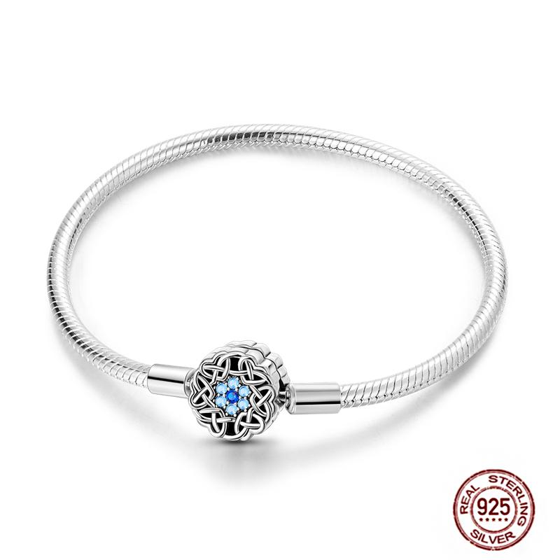 17-20CM Star Moon Bracelet 925 Copper Pink Heart Clover Charms Snake Chain Luminous Bracelet For Women DIY Birthday Zircon Gift