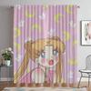 Sailor Moon Shades Partition Modern Living Room Curtains 2 Pieces Curtains for Bedroom Window Curtain Halloween Decoration Child
