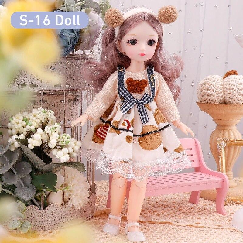 Кукла BJD для девочек, 30 см, аниме-кукла, 23 шарнира, подвижное тело с юбкой, шляпа, головной убор, игрушка «сделай сам»