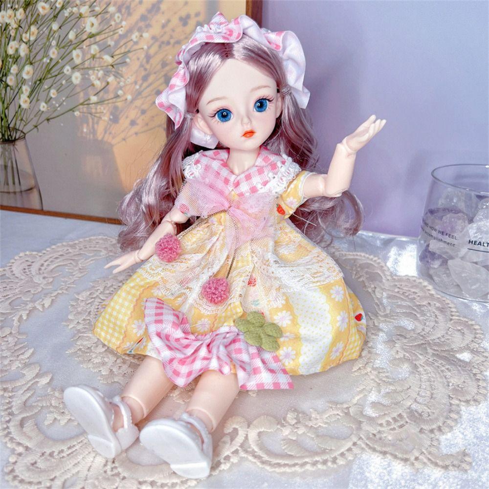 3D Eyes BJD Dolls with Clothes Removable Joints Doll Simulated Eye Hinge Doll Girls Gifts