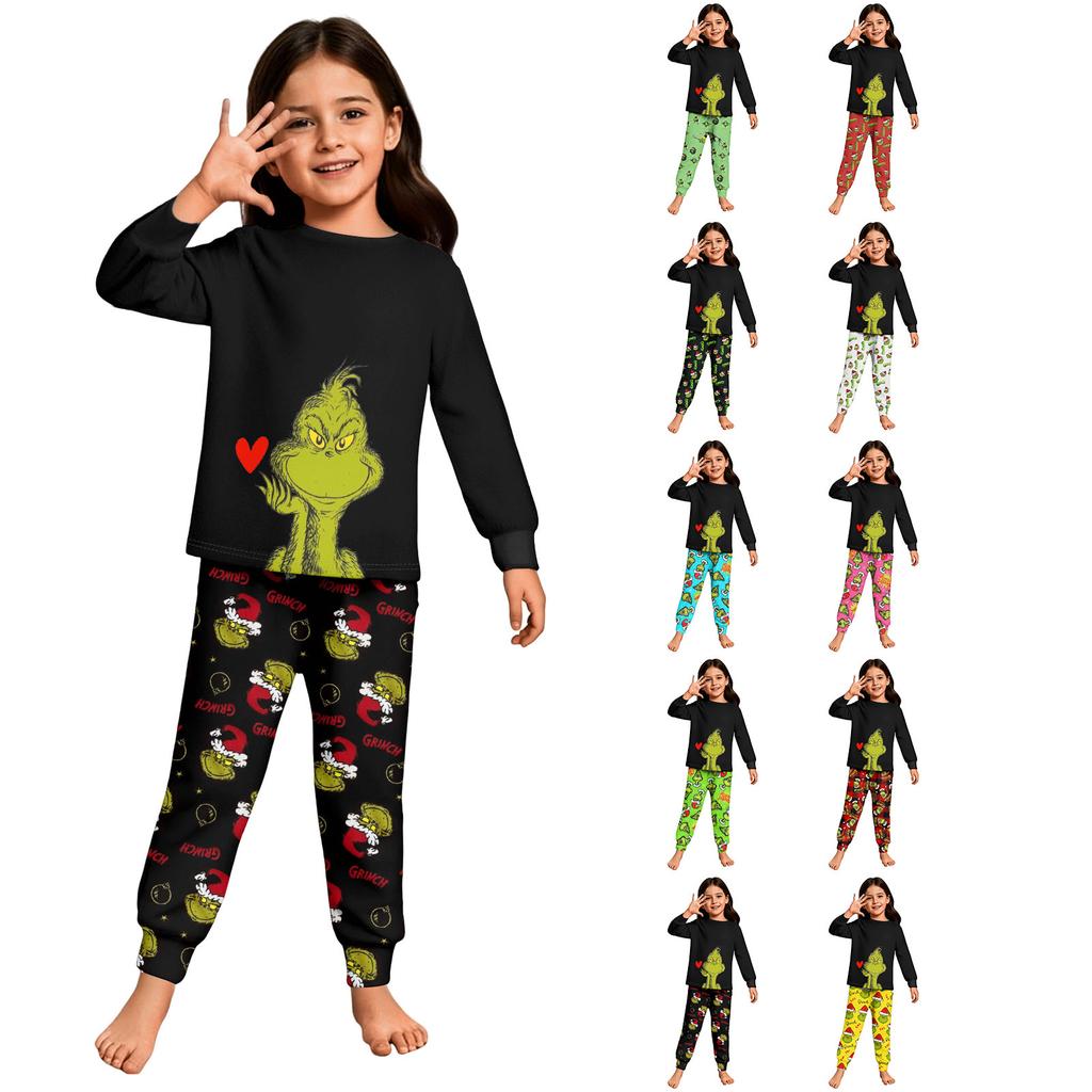 Children's Boys And Girls Thin Two-piece Long-sleeved Pants Two-piece